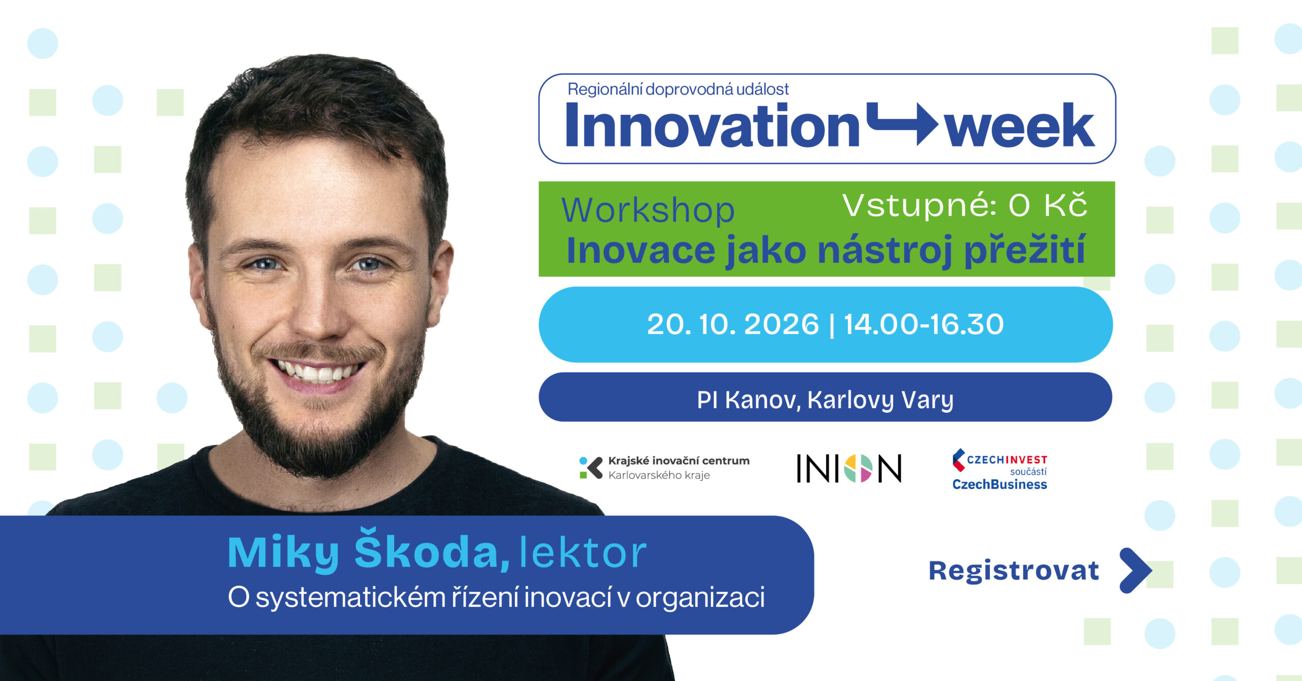 Pozvánka na Innovation week s Mikym Škodou